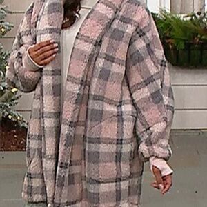 Bumble Bella by Jill Martin Regular Sherpa Shawl Collar Lounger NWOT Plaid M/L